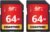 GIGASTONE 64GB 2-Pack SD Card UHS-I U1 Class 10 SDXC Memory Card High Speed Full HD Video Canon Nikon Sony Pentax Kodak Olympus Panasonic Digital Camera with 2 mini Cases