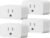 Amazon Basics Smart Plug, Works with Alexa Only, 2.4 GHz Wi-Fi, No Hub Required, 4-Pack, White
