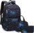 MITOWERMI Boys Backpacks for Primary Junior School Kids Backpack with Lunch Box Galaxy Space Bookbags for Boys Girls