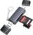 2-in-1 High-Speed Transfer Computer Memory Card Reader Dual Slots Connector for USB 3.0 and USB C Devices Compatible with Various SD and TF Cards, Support OTG Function