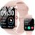 Smart Watch, 1.85″ HD Smartwatch for Men Women (Answer/Make Calls), Fitness Watch with Heart Rate/Sleep/IP68 Waterproof/120+ Sports Modes, Pedometer, Android Smart Watch for Android iOS (Pink)