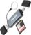 Vanja SD Card Reader, 3 in 1 USB/USB C Micro SD Card Reader Adapter for Mac, MacBook, iPhone 15, Camera, Android Phone, PC, Laptop, Supports Memory Card SD/Micro SD/TF/SDHC/SDXC/MMC