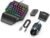 One Handed Gaming Keyboard and Mouse Combo, RGB Rainbow Backlit 35 Keys Half Hand Gaming Keyboard and Mouse Set with Wrist Rest Support and Converter for