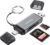 SD Card Reader USB C, High-Speed Dual Slot Memory Card Reader, USB 3.0 to Micro SD Card Adapter for SD/MicroSD/SDHC/SDXC/MMC, Compatible with iPhone 16, MacBook Pro/Air, iPad Pro, Galaxy – Grey