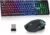 CHONCHOW USB Wireless Gaming Keyboard and Mouse Combo, LED Backlit Ergonomic Mechanical Feeling Keyboard, Rechargeable 2500mAh Battery, Anti-ghosting Keyboards 7D 3600DPI Mice for PC Gamer