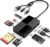 Memory Stick Pro Duo Adapter Reader – 8 in 1 XD/MS/TF/CF/SD Card Reader for iPhone/PC/Android/Lightning Device, Multi Memory Card Reader with 3 USB 2.0 Ports, USB C OTG Adapter XD Picture Card Reader