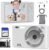 Digital Camera 44MP 4K Auto Focus Point and Shoot Kids Video Camera with 64GB SD Card 2 Batteries 16X Digital Zoom Compact Portable Small Vintage Camera Gifts for Teens Kids Boys Girls(White)