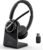 Wireless Headset, Bluetooth Headset with AI Noise Cancelling Mic, Bluetooth V5.2 Headphones with USB Dongle, Charging Base & Mic Mute for PC/Cell Phones/Call Center (Binaural, Black)