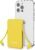 6000mah Ultra Slim Built in Cables Power Bank, Card Size Built in USB C Cords Battery Pack Portable Charger for Phones, 3 Output External Battery Pack Compatible with iPhone, Samsung, Google, Yellow