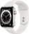 Apple Watch Series 6 (GPS + Cellular, 44mm) – Silver Stainless Steel Case with White Sport Band (Renewed)