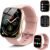 Smart Watch for Women Men, 1.95″ HD Touchscreen Fitness Tracker with Bluetooth Calling, Fitness Watch with 110+ Sports Modes/Heart Rate/Sleep Monitor, IP68 Waterproof Smartwatch for Android iOS, Pink