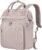 EMPSIGN 17 Inch Laptop Backpack for Women, Work Business Travel Computer College Bags, Large Capacity Water-repellent Quilted Casual Daypack with USB Port, Dusty Pink