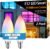Vinaco E12 Smart LED Bulb 5W 600LM, 2 Pack E12 LED Light Bulbs Color Changing WiFi Bluetooth Work with Alexa & Google Assistant, Smart E 12 Candelabra Bulb 60 Watt E 12 Base, RGB Light Bulbs B11