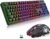 Wireless RGB Gaming Keyboard and Mouse – Rechargeable RGB Backlit,Long Battery Life,Mechanical Feel,7 Color Gaming Mouse for PC Game and Work