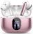 Wireless Earbuds Bluetooth 5.4 Headphones Bass Stereo Ear Buds with Noise Cancelling Mic LED Display in Ear Earphones IP7 Waterproof 36H Playtime for Laptop Pad Phones Sports Workout Rose Gold