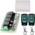 12V Relay Remote Switch Wireless RF Remote Control Switch 4 Channel Relay Module 433Mhz Transmitter Receiver Kit Universal Remote Controller for Lights Ceiling Fan Garage Door Opener Gate Car & More