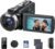 4K Video Camera Camcorder 42MP YouTube Vlogging Camera 18X Digital Zoom Webcam 3.0 Inch 270 Degree Rotation Screen Camcorders with 32G SD Card and 2 Batteries Recording While Charging