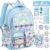 19IN Backpack for Girls with 24Pcs Kawaii Accessories, Anime Stuff Anti-Theft Schoolbag for Students Aged Above 9 Years Old, New Semester Presents with Pins and Card Holder