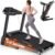 0-15° Treadmill with Auto Incline, Foldable Treadmills for Home, 3.5HP Folding Treadmill for Running & Walking, Wide Treadmills for Home with 320LBS Capacity, Pulse Monitor & Speaker