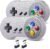 2 Pack 2.4 GHz Wireless USB Controller Compatible with SNES Games, SNES Retro USB PC Super Classic Controller for Windows PC MAC Linux Genesis Raspberry Pi Retropie (Multicolored Keys)