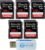 SanDisk (Five Pack) SD Extreme Pro Memory Card Works with Digital DSLR Camera 4K V30 UHS-I (SDSDXXY-GN4IN) Bundle with Everything But Stromboli (TM) Combo Reader