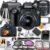 Canon EOS 4000D / Rebel T100 DSLR Camera with 18-55mm Lens + LED Video Light + 2pc 64GB Memory Cards, Tripod, Case, Filters & More, Black (Renewed)